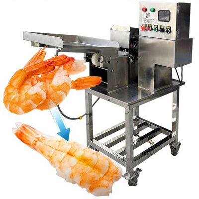 ราคาดี เครื่องตัดกุ้งซูชิสําหรับอาหารทะเลและกุ้ง Cutter แผ่นตัดกระเพาะ 0.4KW เครื่องตัดกุ้ง 50-70Pcs / Min Sushi EBI Cutter ออนไลน์