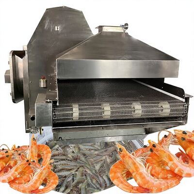 ราคาดี อัตโนมัติ Shrimp Steam Tunnel เครื่องทําความสะอาดเตาเตี๋ยวกระเทียม 700-1000KG / H ความจุ 380V ออนไลน์