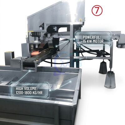 ราคาดี Durable Shrimp Processing Machine Hygienic SUS304 800-1000KG 9.0KW 220V For Food Processing Factory ออนไลน์