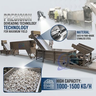 ราคาดี Compact Shrimp Head Separation Machine SUS304 1500-2000KG 0.8KW 440V For Commercial Kitchen ออนไลน์