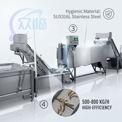 ราคาดี Energy Saving Shrimp Deheading Sorting Machine SUS304 Stainless Steel 1200-1800KG 7.5KW 380V ออนไลน์