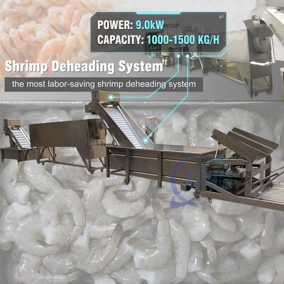 ราคาดี Hygienic Automatic Shrimp Deheading System SUS316L 2500-3000KG 7.5KW 415V For Seafood Factory ออนไลน์