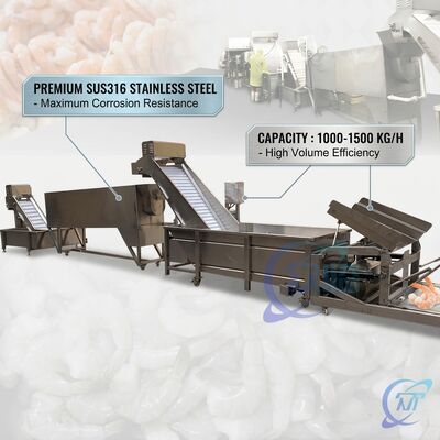 ราคาดี Premium Shrimp Head Cutting Machine 316L Stainless Steel 1000-1500KG 3.0KW 50Hz For Prawn Processing Line ออนไลน์