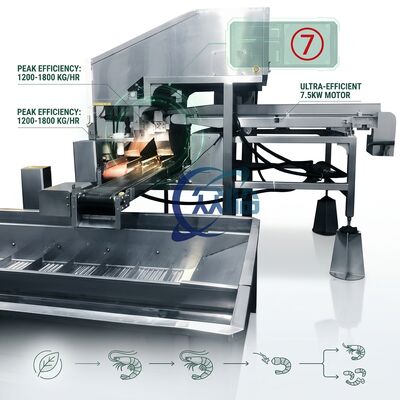 ราคาดี Anti Corrosive Shrimp Processing Line Machine SUS316 1500-2000KG 15KW 220V For Food Processing Factory ออนไลน์