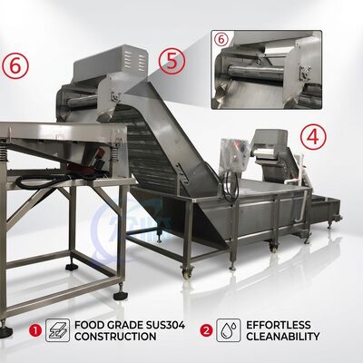 ราคาดี Robust Shrimp Processing Machine Hygienic SUS304 1000-1500KG 5.5KW 220V For Frozen Food Factory ออนไลน์
