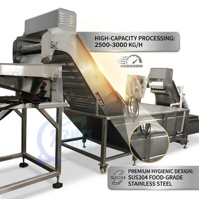ราคาดี CE Certified Shrimp Deheading Production Line Precision SUS316 1200-1800KG 2.2KW 415V ออนไลน์